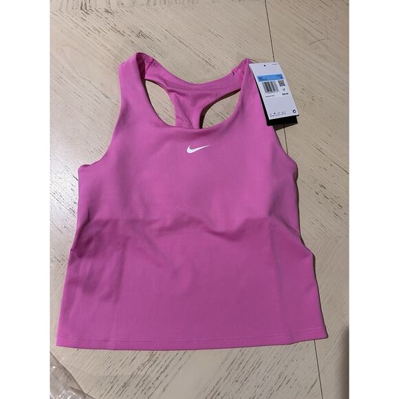 Nike Girls' Size Medium Dri Fit DF Swoosh Tank Pink Youth L - Picture 1 of 4